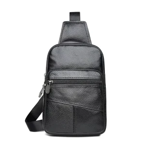 Customized Genuine Leather Chest Bag Top Layer Cowhide Men’s Shoulder Messenger Bag Fashion Sports Chest Bag