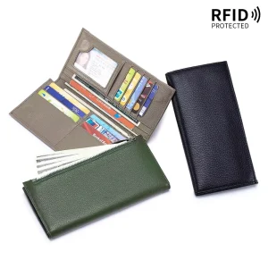 Customized Genuine Leather Wallet Card Bag, Soft Cowhide Money Clip Design, Simple Fashion RFID Purse