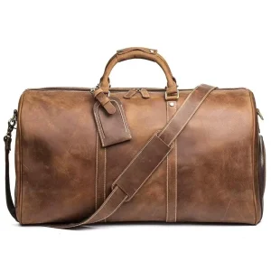 Customized High End Large Capacity Business Travel Bag With Zipper Closure Dustproof PU Storage Luggage Bag Shoe Compartment