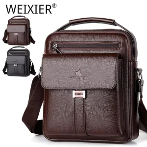 Customized LOGO Fashion Multi Functional PU Leather Crossbody Bag for Work Business Large Capacity Men’s Gift Shoulder Bag