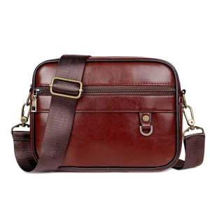 Customized LOGO Leisure PU Leather Crossbody Bag Business Travel Large Capacity Men Zipper Handbags Designer Famous Brands