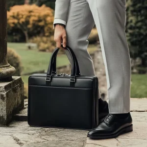 Customized Leather Tote Bags Men’s Leather Business Briefcase Men 14 Inch Laptop Bag