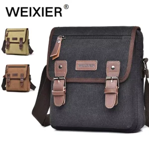 Customized Logo Men’s Large Capacity Oversized Multi-pocket Canvas Tote Bag Minimalist Casual Shoulder Bag for Men