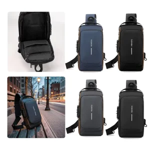 Customized Logo Men’s Messenger Bag High Quality Crossbody Bag Portable Cycling Bag Anti Theft Password Lock Design