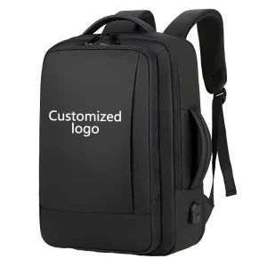 Customized Logo Men’s Waterproof Large Capacity Business Briefcase Student Backpack with USB Charging Port for Boys
