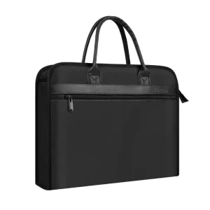 Customized Logo Portable Handheld Briefcase Document Contract Data Storage File Bag Men’s Office Handbag