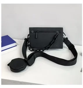 Customized Logo Waterproof Fashion PU Leather Designer Chest Bag Polyester Lining