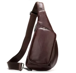 Customized Men’s Genuine Leather Crossbody Bag Waterproof Outdoor Sports Travel Shoulder Men’s Messenger Bags
