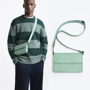 Customized New Fashion Leather Men’s Crossbody Shoulder Small Messenger Bag With Flap for Men