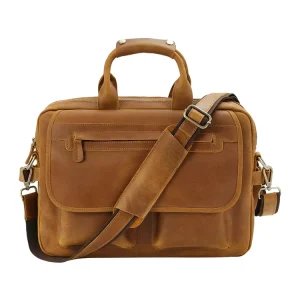 Customized Vintage Men Men’S Handmade Leather Briefcase Laptop Messenger Shoulder Crossbody Bag