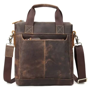 Customized Vintage Tote Bag Laptop Messenger Bag Crossbody Pack Men Genuine Leather Shoulder Bag