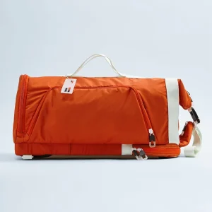 Customized Waterproof Recycle Polyester Soft Sport Gym Duffle Travel Bag for Men With Shoe Compartment