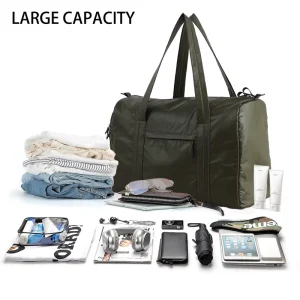 DANCURKEY Men’s LargeTravel Duffle Bag 40L Lightweight Weekender Overnight Carry on Bag Water Resistant with Detachable Shoulder Strap