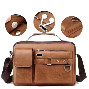 DAYGOS New Design Fashion PU Button Men’s Casual Crossbody Shoulder Bag Business Messenger Sling Bag