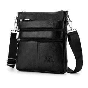 Daily Use Design Vertical square Business Multi functional High quality Cross body Bag Genuine Leather for Men’s Shoulder Bag