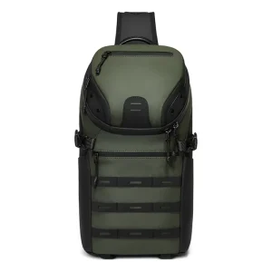 Daily Use Dual USB Port Men’s Chest Travel Bags 12.9 Inches Multi Compartment Water Resistant Anti Theft Lightweight Sling Bag