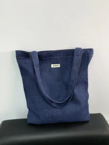 Denim Canvas Tote Bag Men’s Women’s Large Capacity Shoulder Normcore Minimalist Polyester Premium Simple Joker Handbag