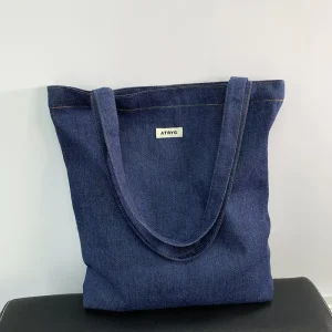 Denim Canvas Tote Bag Men’s Women’s Large Capacity Shoulder Relaxed High-end Simple Handbag