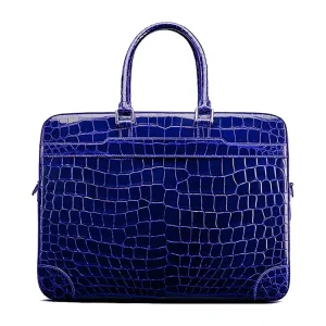 Designer Classic Style Custom Luxury Real Crocodile Leather Skin Men’s Laptop Briefcase