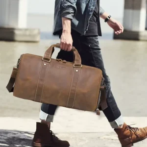 Designer Duffle Bag Sport Gym Overnight Weekender Duffle Bag With Shoes Compartment Genuine Leather Travel Bag for Men