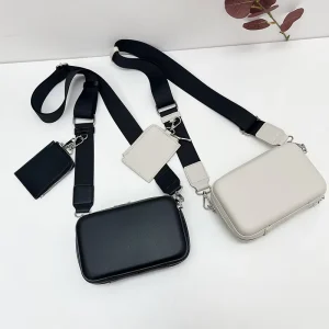 Designer Emboss Small Square Saffiano Leather Crossbody Messenger Bag for Men Casual Mini Side Sling Shoulder Fashion Style