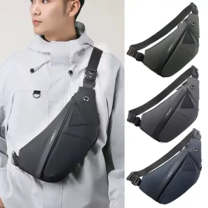 Designer Men’s Fashion Anti-Theft Waterproof Zipper Portable Summer Crossbody Shoulder Running Large Capacity Chest Bag