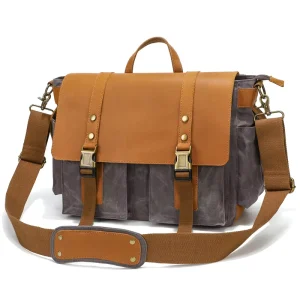 Designer Messenger Bag Men Cowhide Leather Unisex Business Vintage Canvas Messenger Bags