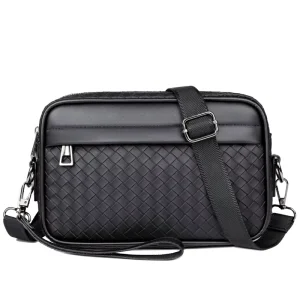 Designer PU Leather Crossbody Shoulder Bag Messenger Luxury Business Casual Multifunctional Men’s Bag