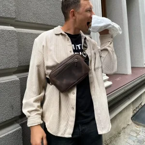 Designer Sling Bag Sample Leather Custom logo Crossbody Shoulder Camera Bag for Men