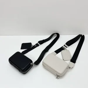 Designer Square PU Leather Crossbody Messenger Bag for Men Casual Mini Side Sling Shoulder