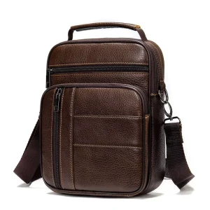 Designer Vintage Men’s Genuine Leather Crossbody Shoulder Bag Small Outdoor Leisure Messenger Bag for Men