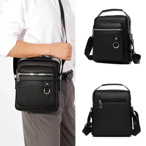 Designer Vintage PU Leather Messenger Bag Men Waterproof Leather Messenger Bag