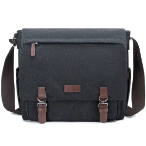 Direct Sales Men’s Messenger Bag Vintage Canvas Laptop Bag Women’s 15.6 Inch Briefcase Rugged Shoulder Bag With Logo