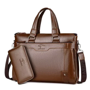 Direct Supply Manufacturer Men’s Soft PU Leather Crossbody Shoulder Bag Business 15inch Laptop Handbag