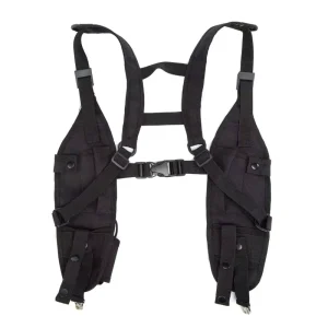 Double Holster Chest Holder Vest With Zipper Closure Fashionable Shoulder Rig
