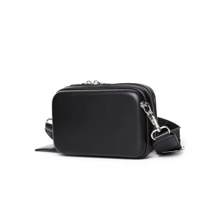 Dropshipping Black Leather Rigid Multi Pouch Men Crossbody Sling Shoulder Bag Custom PU Summer Fashion Mini Bags