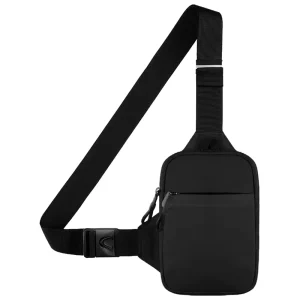 Dual Pocket Waterproof Polyester Zipper Closure Men’s Fashionable Mini Sports Chest Bag All Seasons Cycling Fitness Workout