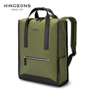 Durable 15.6-inch Men’s Polyester Laptop Backpack Zipper Closure Arcuate Shoulder Strap Business Use Laptop Sleeve Compartment