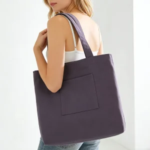 Durable Canvas Reusable Shopping Bag Shoulder Tote Large Capacity Canvas Tote Bag