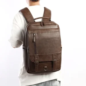 Durable Designer Backpack Men Casual Men’s Leather Backpack Multi-function Backpack for Men