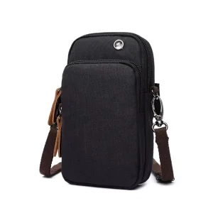 Durable Portable Stylish Polyester Men’s Handbag Casual Clutch Bag Zipper Closure Versatile Water resistant Phone Bag Urban