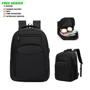 Durable Zipper Business Laptop Backpack with Waterproof Oxford Material Polyester Lining Large Capacity Computer Compartment