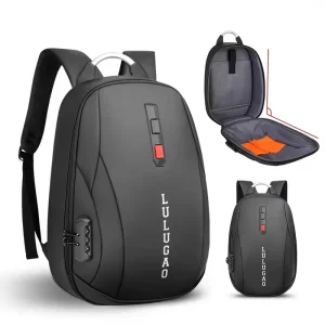Eco Unisex Denim Backpack Nylon Anti theft Waterproof Lockable Zipper Hardshell Laptop Bag for Business Travel