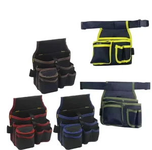 Electrician Tool Belt Pouch Waterproof Canvas Garden Tool Waist Bag with Drill Holster Men’s Apron Belt Outdoor Work