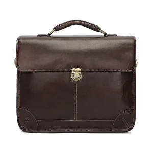 European American Retro Genuine Leather Men’s Briefcase Handbag Waterproof Anti Theft Casual Business Shoulder Crossbody