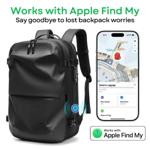 Expandable TSA Lock Travel Bags Applicable to Apple IOS FIND MY Function 17″ Laptop Waterproof Vacuum Compression Backpack