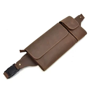 Exquisite Luxury Genuine Leather Bum Bag Men Portable Mini Multipurpose Belt Zipper Daily Outdoor Use Demanded Product