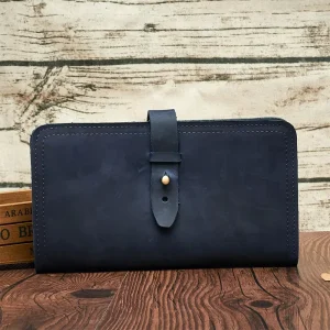 Exquisite RFID Men’s Card Holder Luxury Designer Wallet Open Custom Logo Cow Leather Credit ID Protection Long