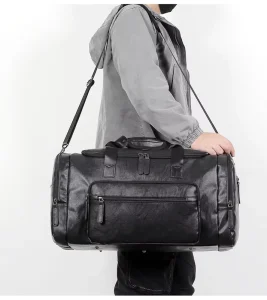 Extra Large PU Travel Luggage Bag Business Trip Tote Shoulder Golf Duffle Bag Women Men Leather Travel Sports Duffel Bag