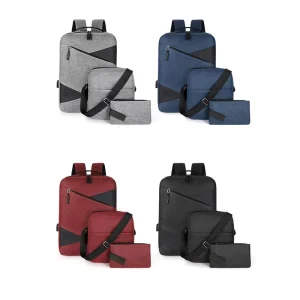 Factory 15.6 Inch Custom Logo Waterproof Business Three piece Laptop Backpacks for Men College School Bags